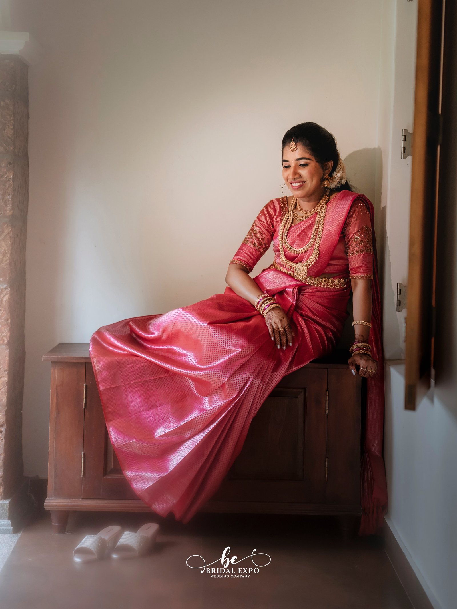A radiant bride captured in a warm intimate portrait